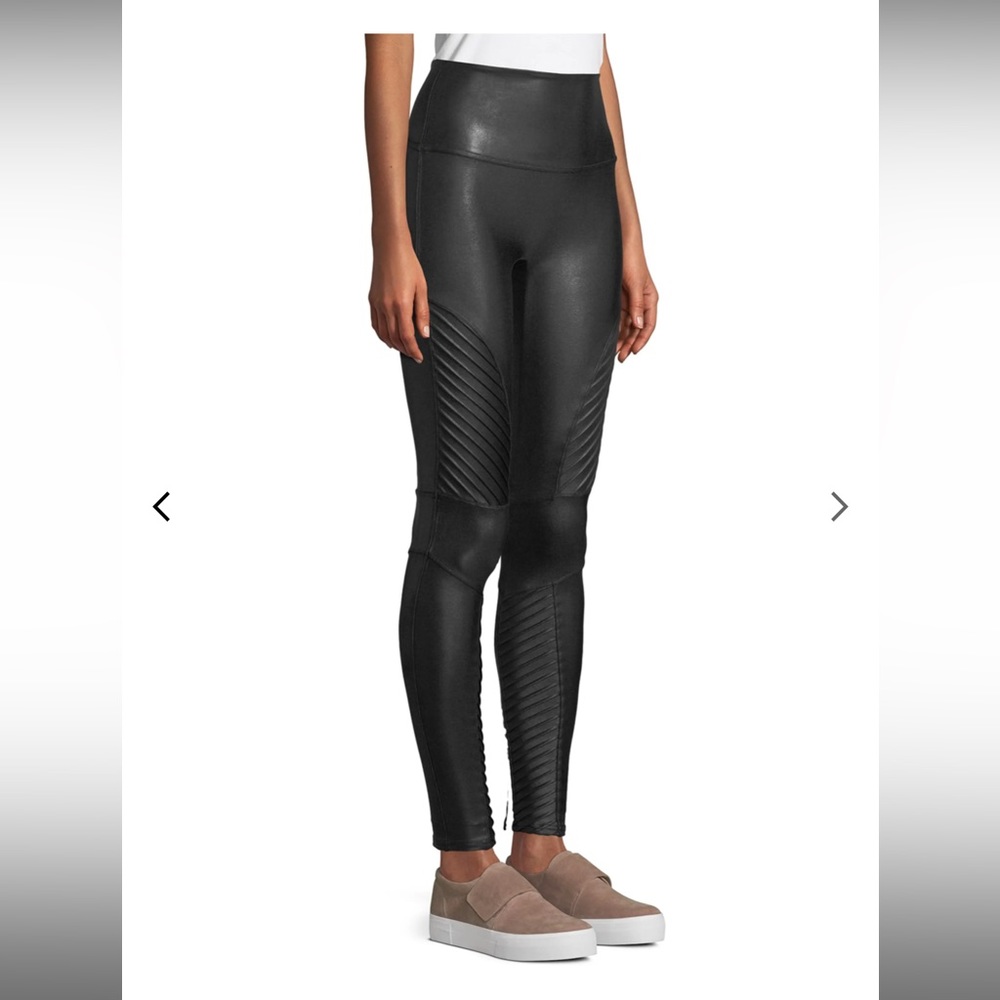 Spanx leather leggings Moto style sz L